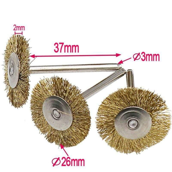 Planet Gates 100007505 Red 10pcs Grinding And Polishing Accessories Steel Rotary Brush Wire Wheel Brushes For Grinder Rotary Tool For Mini Drill Poli