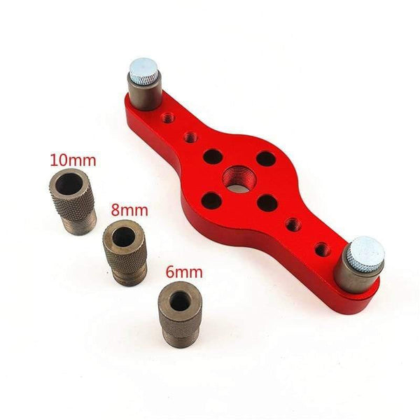 Planet Gates 100007505 Red Set Vertical Pocket Hole Jig 6/8/10mm Woodworking Dowelling Self Centering Drill Guide Kit Wood Drilling Locator  Hole Puncher