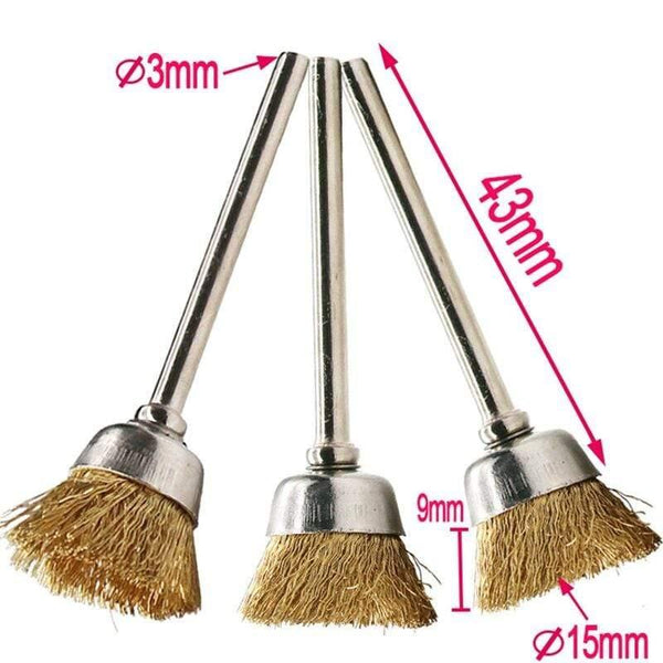 Planet Gates 100007505 Red, Silver Tone 10pcs Grinding And Polishing Accessories Steel Rotary Brush Wire Wheel Brushes For Grinder Rotary Tool For Mini Drill Poli