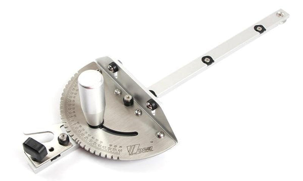 Planet Gates 100007505 Ruler 450mm Miter Gauge with track Stop Table Saw/Router Miter Gauge Sawing Assembly Ruler for Table Saw Router Woodworking Tools DIY