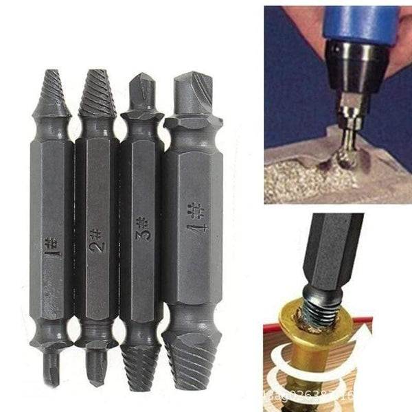 Planet Gates 100007505 Screw Extractor Drill Screwing Device Drill Removal Broken Bolts Easy Out Double Side Bolt Stud Screw Remover Extractors Tools