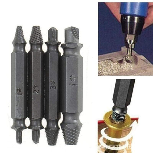 Planet Gates 100007505 Screw Extractor Drill Screwing Device Drill Removal Broken Bolts Easy Out Double Side Bolt Stud Screw Remover Extractors Tools