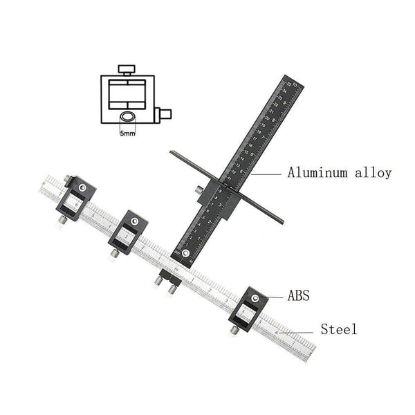 Planet Gates 100007505 se2 Metric And Imperial Aluminum Alloy Drill Guide Sleeve Cabinet Hardware Jig Drawer Pull Wood Drilling Dowelling Tools