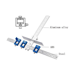 Planet Gates 100007505 SET 2 Furniture Adjustable Drilling Dowelling Hole Saw Locator Woodworking Joinery Hand Tool Multi-function Drill Punch Locator