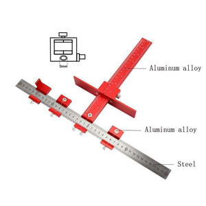Planet Gates 100007505 SET 4 Furniture Adjustable Drilling Dowelling Hole Saw Locator Woodworking Joinery Hand Tool Multi-function Drill Punch Locator