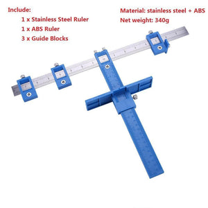 Planet Gates 100007505 Type A Detachable Hole Punch Locator Jig Tool Drill Guide Sleeve For Drawer Cabinet Hardware Dowel Wood Drilling Hole Punching Ruler