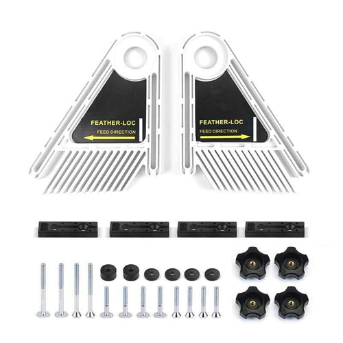 Planet Gates 100007505 White Multi-purpose Feather Loc Board Set Woodworking Engraving Machine Double Featherboards Miter Gauge Slot Woodwork DIY Tools