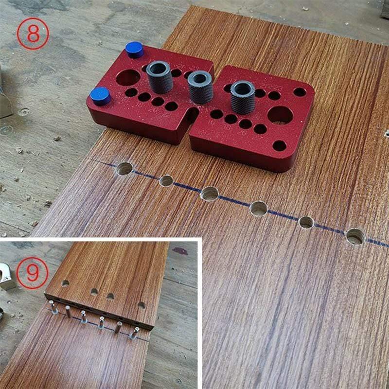 Planet Gates 100007505 Woodworking 3 In 1locator Punch Hole Opener Dowel Punch Woodworking DIY Tools (Red)