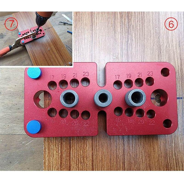Planet Gates 100007505 Woodworking 3 In 1locator Punch Hole Opener Dowel Punch Woodworking DIY Tools (Red)