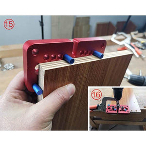 Planet Gates 100007505 Woodworking 3 In 1locator Punch Hole Opener Dowel Punch Woodworking DIY Tools (Red)