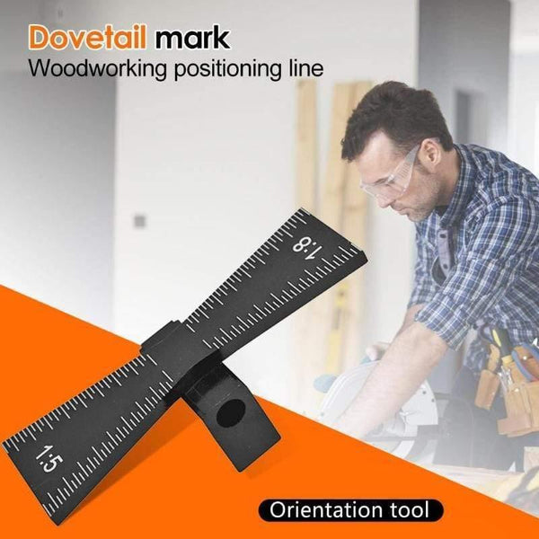 Planet Gates 100007505 Woodworking Dovetail Marker Aluminum Alloy Dovetail Marking Template 1:5 & 1:8 Wood Joint Gauge With Scale Dovetail Guide Tools