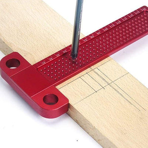 Planet Gates 100007505 Woodworking Scribe 60-400mm T-type Ruler Hole Scribing Ruler Aluminum Alloy Line Drawing Marking Gauge DIY Measuring Tools