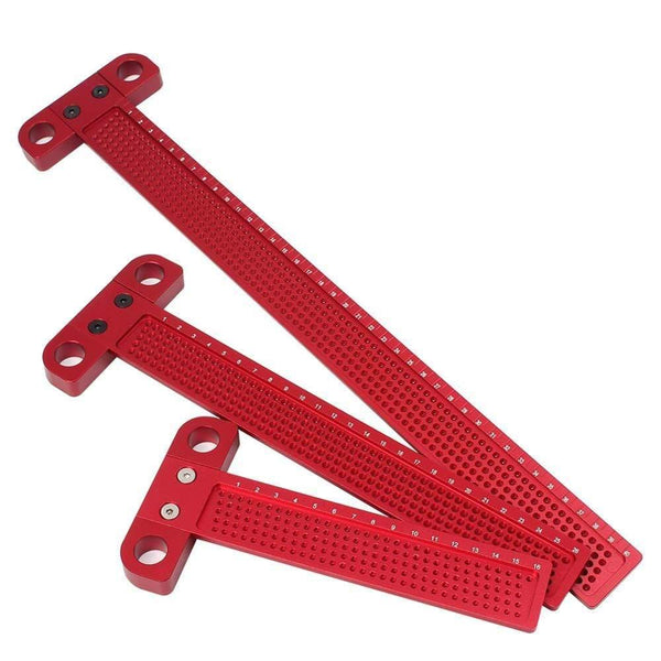 Planet Gates 100007505 Woodworking Scribe 60-400mm T-type Ruler Hole Scribing Ruler Aluminum Alloy Line Drawing Marking Gauge DIY Measuring Tools