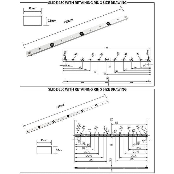 Planet Gates 100007505 Woodworking T-tracks Slot Miter Track Aluminium Alloy Miter Track Miter Bar Slider Table Saw Miter T Screw T Slider Tools DIY