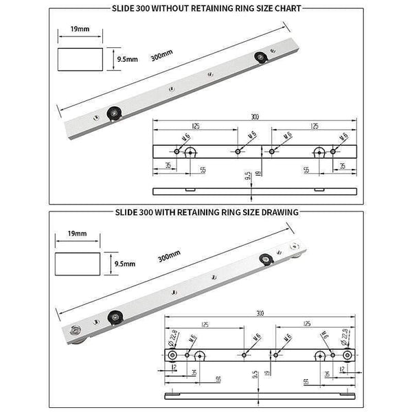 Planet Gates 100007505 Woodworking T-tracks Slot Miter Track Aluminium Alloy Miter Track Miter Bar Slider Table Saw Miter T Screw T Slider Tools DIY
