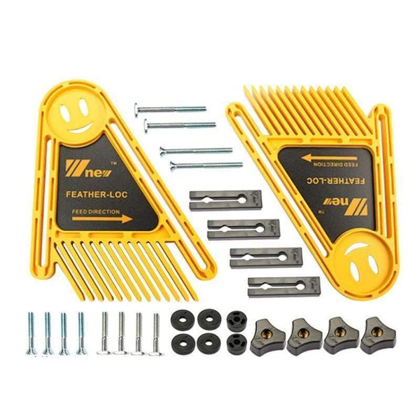 Planet Gates 100007505 Yellow 2 Multi-purpose Feather Loc Board Set Woodworking Engraving Machine Double Featherboards Miter Gauge Slot Woodwork DIY Tools