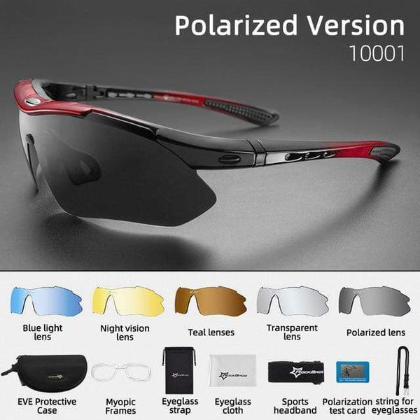 Planet Gates 10001 / Russian Federation / 5 Lens Polarized Sports Men Sunglasses Road Cycling Glasses Mountain Bike Bicycle Riding Protection Goggles Eyewear 5 Lens