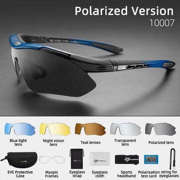 Planet Gates 10007 / SPAIN / 1 Lens Polarized Sports Men Sunglasses Road Cycling Glasses Mountain Bike Bicycle Riding Protection Goggles Eyewear 5 Lens