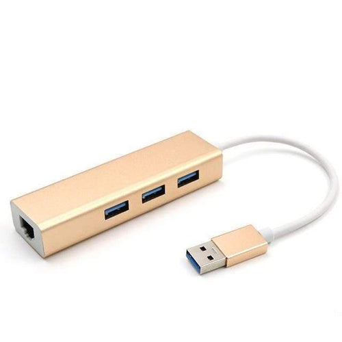 Planet Gates 1000mbps gold USB Ethernet Adapter 3 Ports USB 3.0 Hub USB to Rj45 1000Mbps Lan Network Card