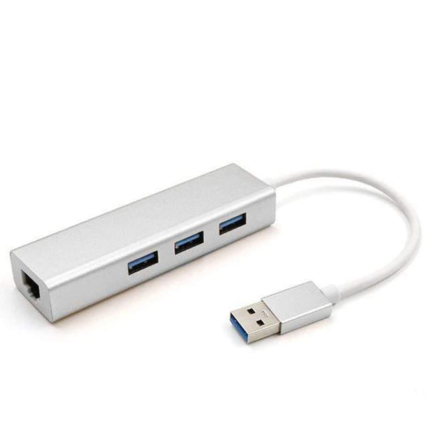 Planet Gates 1000mbps silver USB Ethernet Adapter 3 Ports USB 3.0 Hub USB to Rj45 1000Mbps Lan Network Card