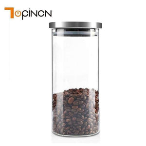 Planet Gates 1000ML Tea Coffee Sugar Storage Jars Glass Jars And Lids Storage Bottle Containers Home Kitchen Organization And Storage