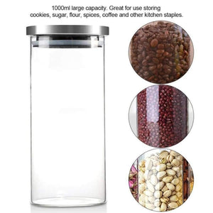 Planet Gates 1000ML Tea Coffee Sugar Storage Jars Glass Jars And Lids Storage Bottle Containers Home Kitchen Organization And Storage