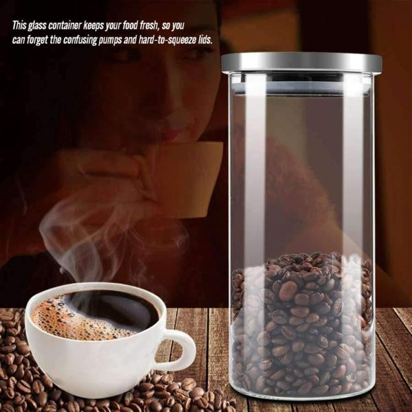 Planet Gates 1000ML Tea Coffee Sugar Storage Jars Glass Jars And Lids Storage Bottle Containers Home Kitchen Organization And Storage
