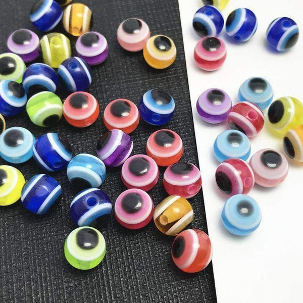 Planet Gates 1000PCS 4mm 5mm 500pcs Mixed Colorful Beads Round Evil Resin Eye Beads Spacer Beads Jewelry Fashion DIY Bracelet Making Gifts