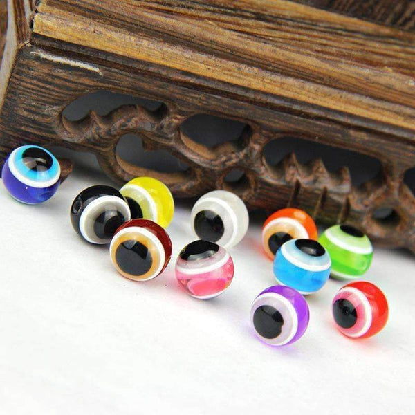 Planet Gates 1000PCS 4mm 5mm 500pcs Mixed Colorful Beads Round Evil Resin Eye Beads Spacer Beads Jewelry Fashion DIY Bracelet Making Gifts