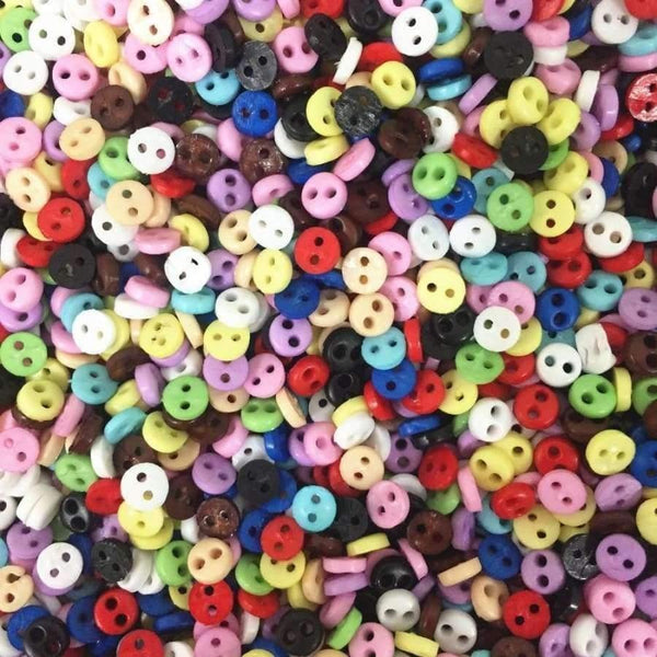 Planet Gates 1000pcs 4mm Mixed Mini Doll Clothing Button 2-Holes Flatback Buttons DIY Handmade Sewing Scrapbooking Accessories