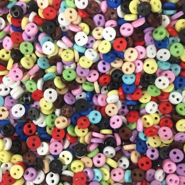 Planet Gates 1000pcs 4mm Mixed Mini Doll Clothing Button 2-Holes Flatback Buttons DIY Handmade Sewing Scrapbooking Accessories