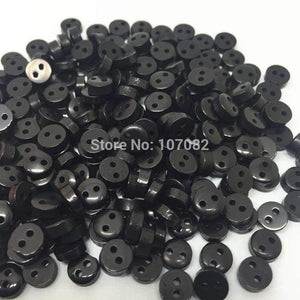 Planet Gates 1000pcs Black Color 6mm Mini Tiny Buttons Resin Round 2 Holes Sewing Button For Scrapbooking Embellishments Doll Clothes Botones