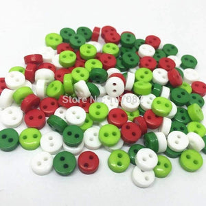 Planet Gates 1000pcs Christmas Mixed RED WHITE GREEN 6mm Mini Tiny Buttons Resin Round Sewing Accessories Button Fit Scrapbooking Cardmaking