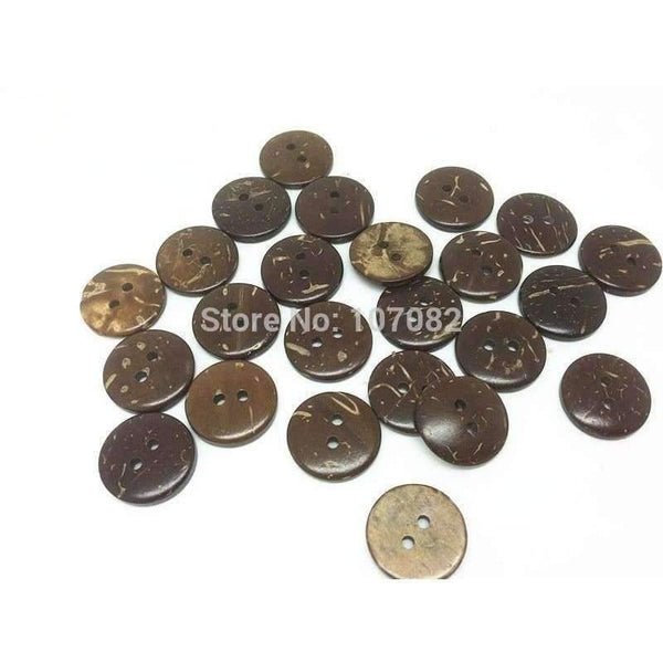 Planet Gates 1000pcs/lot 15mm Brown Natural Coconut Shell Buttons Round Sewing 2 Holes Button For Garments or Scrapbooking