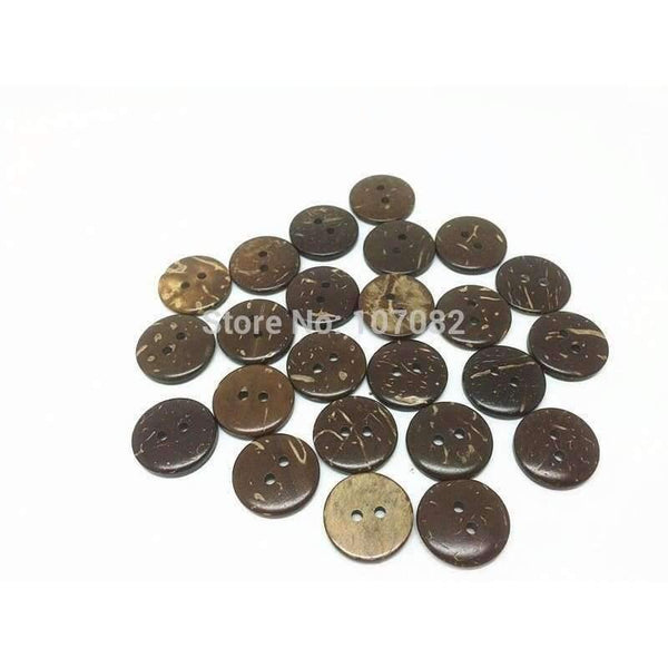 Planet Gates 1000pcs/lot 15mm Brown Natural Coconut Shell Buttons Round Sewing 2 Holes Button For Garments or Scrapbooking