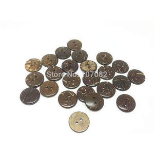 Planet Gates 1000pcs/lot 15mm Brown Natural Coconut Shell Buttons Round Sewing 2 Holes Button For Garments or Scrapbooking