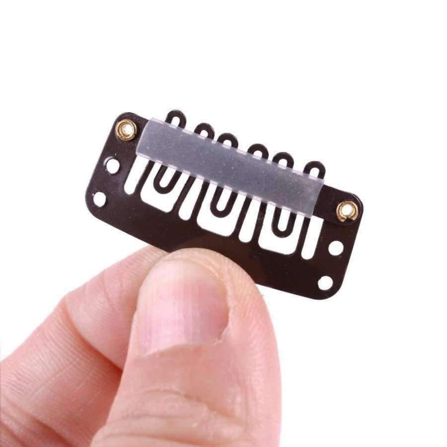 Planet Gates 1000pcs/lot 32mm U Shape Snap Metal Clips With Silicone Back For Clip In Hair Extensions/Weft/Wig