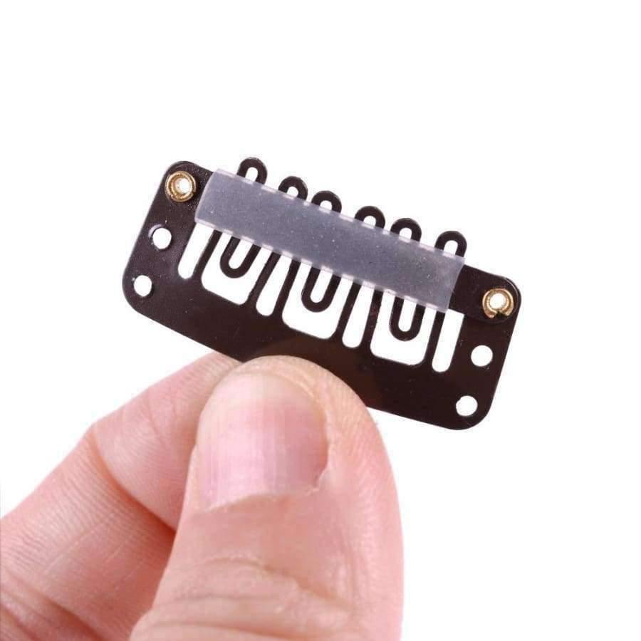 Planet Gates 1000pcs/lot 32mm U Shape Snap Metal Clips With Silicone Back For Clip In Hair Extensions/Weft/Wig