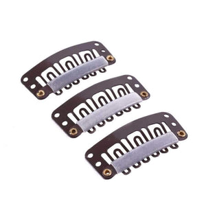 Planet Gates 1000pcs/lot 32mm U Shape Snap Metal Clips With Silicone Back For Clip In Hair Extensions/Weft/Wig