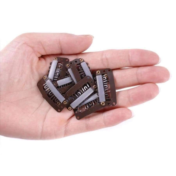 Planet Gates 1000pcs/lot 32mm U Shape Snap Metal Clips With Silicone Back For Clip In Hair Extensions/Weft/Wig