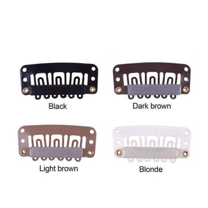 Planet Gates 1000pcs/lot 32mm U Shape Snap Metal Clips With Silicone Back For Clip In Hair Extensions/Weft/Wig