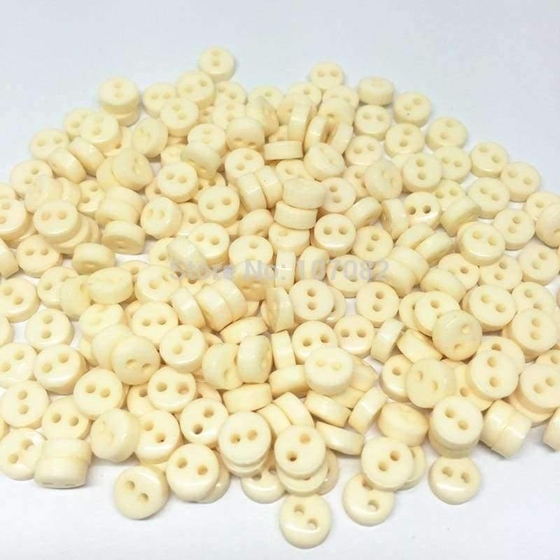 Planet Gates 1000Pcs/lot 6mm Mini Tiny Resin DIY Buttons Round Sewing Button For Scrapbooking Embellishments Ivory Color