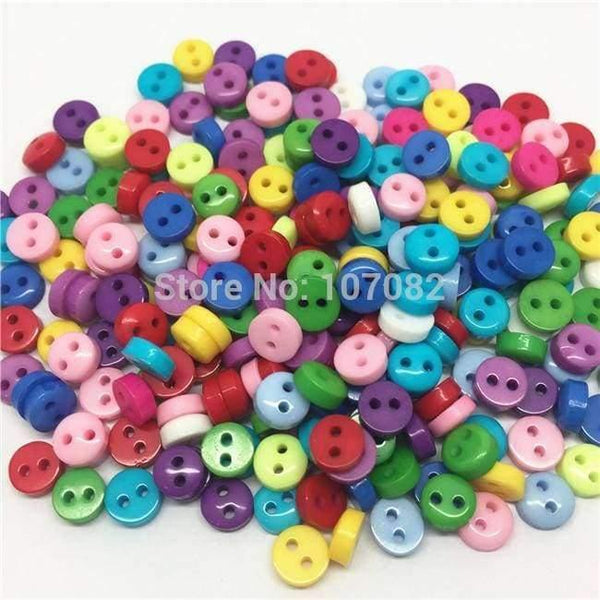 Planet Gates 1000Pcs/lot Multi 6mm Round Resin Mini Tiny Buttons Sewing Accessories Embellishments BUTTON Scrapbooking