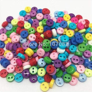 Planet Gates 1000Pcs/lot Multi 6mm Round Resin Mini Tiny Buttons Sewing Accessories Embellishments BUTTON Scrapbooking