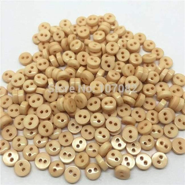 Planet Gates 1000pcs/lot Natural Beige 6mm Mini Tiny Buttons Resin Round Sewing Accessories Button Fit Scrapbooking Cardmaking