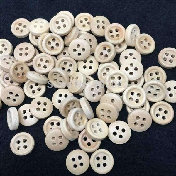 Planet Gates 1000pcs/lot Round Wooden Buttons 10mm Natural 4 Holes Sewing Wood Button for Scrapbooking
