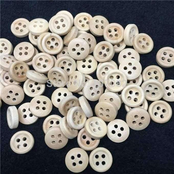 Planet Gates 1000pcs/lot Round Wooden Buttons 10mm Natural 4 Holes Sewing Wood Button for Scrapbooking
