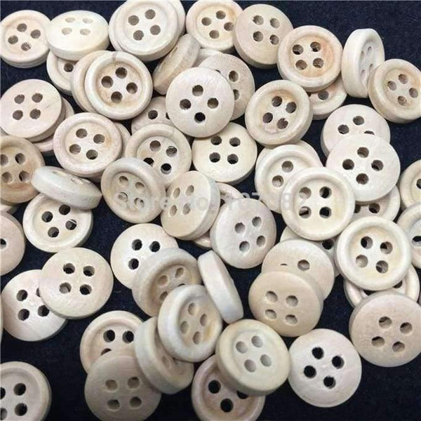 Planet Gates 1000pcs/lot Round Wooden Buttons 10mm Natural 4 Holes Sewing Wood Button for Scrapbooking
