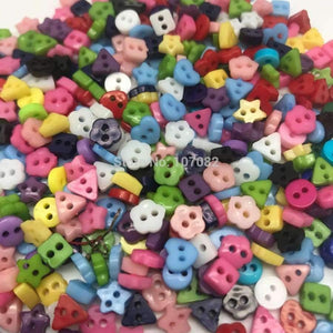 Planet Gates 1000pcs Mixed 6mm Mini Tiny Buttons Heart Flower Star Resin Round Sewing Doll Clothes Button Embellishments Scrapbook Cardmaking