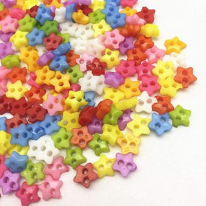 Planet Gates 1000pcs Mixed 6mm Mini Tiny Buttons Plastic Star Shape Sewing Doll Clothes 2 Holes Button Embellishments Scrapbooking Cardmaking